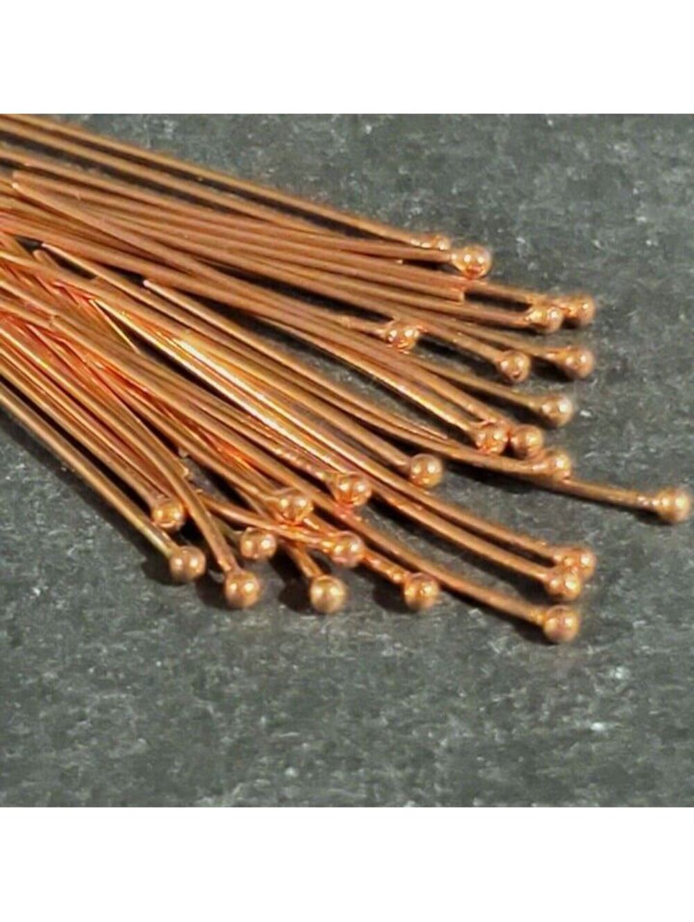 Solid Raw India Copper Handmade 1" Long 22 GA Ball Headpins Findings 20 pcs